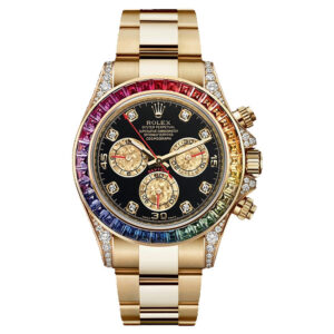 Rolex Daytona Rainbow Super Clone Replica Watch | 4130 Swiss Movement | 18k Gold Ref 116598