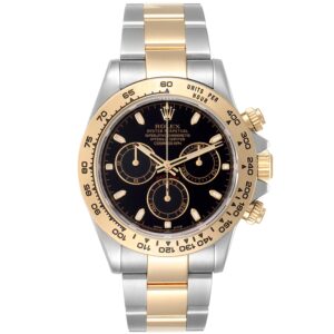 Rolex Daytona Super Clone Replica Watch | 4130 Swiss Movement | Two Tone Bracelet Black Dial Ref 116503