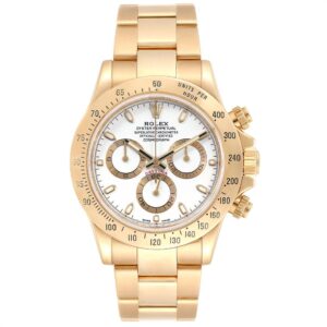 Rolex Daytona Super Clone Replica Watch | 4130 Swiss Movement | 18k Gold White Dial Ref 116508
