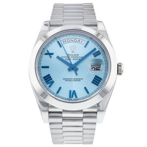 Rolex Day Date Swiss Replica Watch | 3255 Super Clone Swiss Movement | Ice Blue Dial President Bracelet Ref 228206