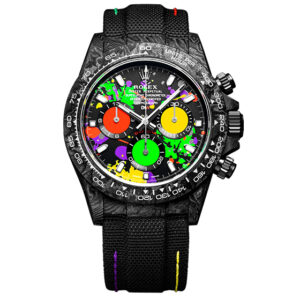 Rolex Daytona DIW Carbon Super Clone Replica Watch | 4130 Swiss Movement | Motley Multicolour Dial