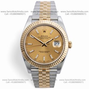 rolex datejust champagne swiss replica watch